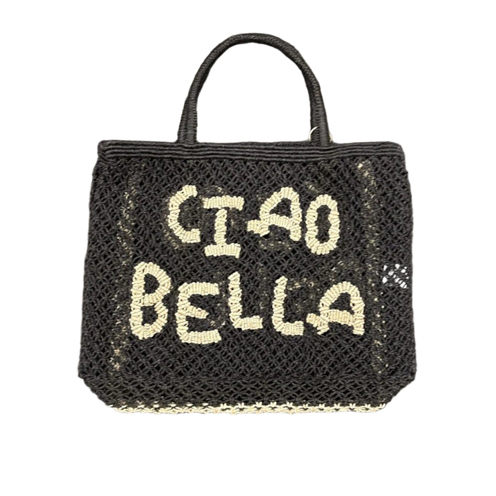 The Jacksons -CIAO BELLA Jute Bag - Black - Natural - Collector Store