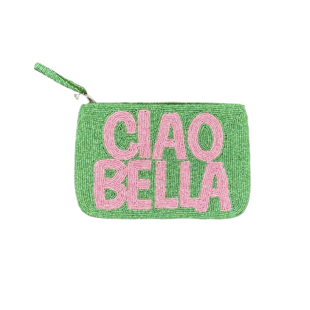 Jacksons Ciao Bella beaded purse - Green - Pink - Collector Store