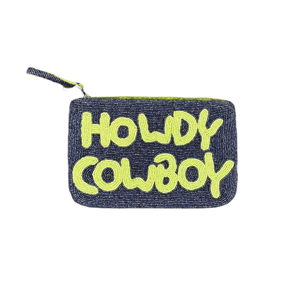 Jacksons - HOWDY COWBOY beaded purse - Midnight - Green - Collector Store