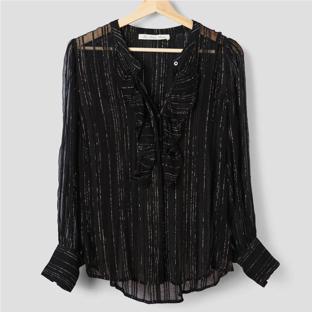 Marie Louise De Monterey - Minelli blouse black/ silver - Collector Store