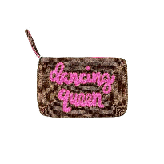 Jacksons - DANCING QUEEN beaded purse - Chocolate - Pink - Collector Store