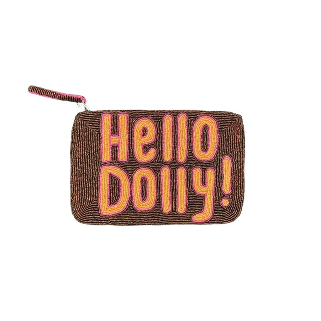 Jacksons - HELLO DOLLY beaded purse - Chocolate - Pink / Orange - Collector Store