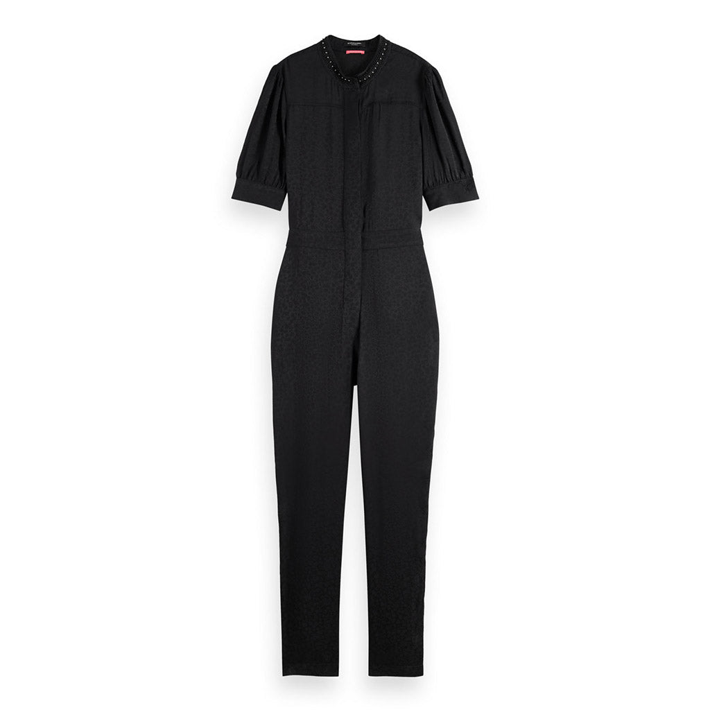 Scotch & Soda : Printed jumpsuit with beaded collar - Collector Store