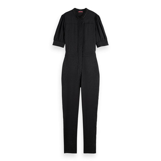 Scotch & Soda : Printed jumpsuit with beaded collar - Collector Store