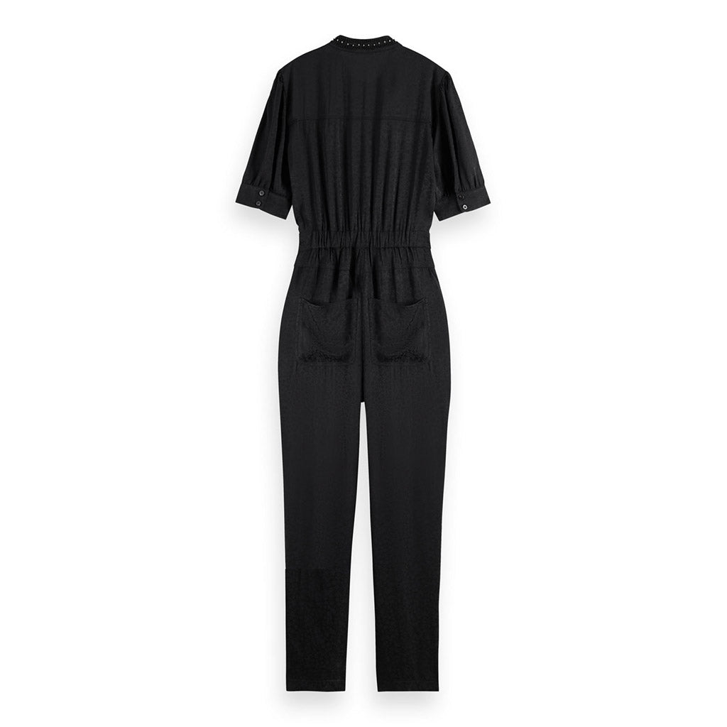 Scotch & Soda : Printed jumpsuit with beaded collar - Collector Store