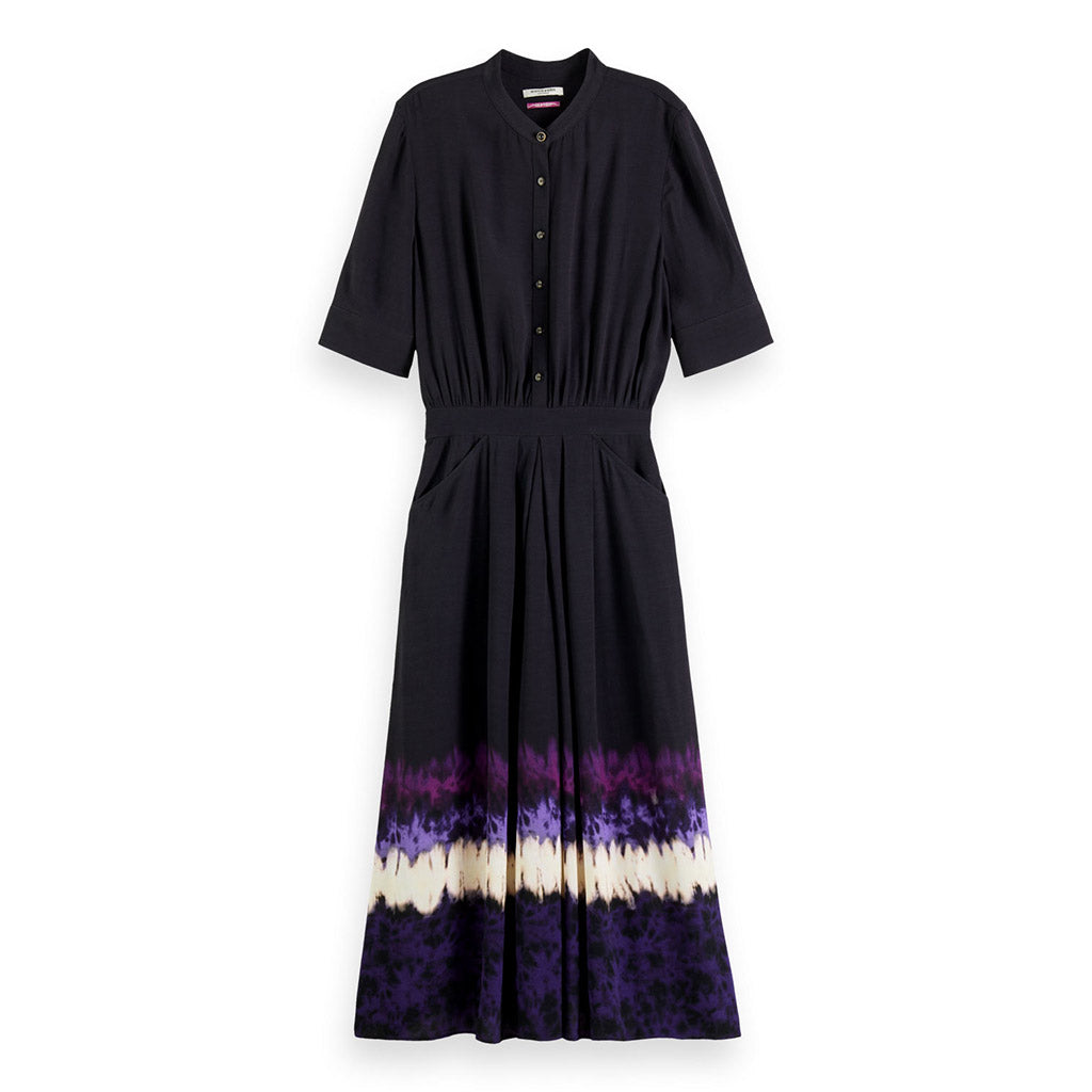 Scotch & Soda : Printed midi dress Dip Dye - Collector Store