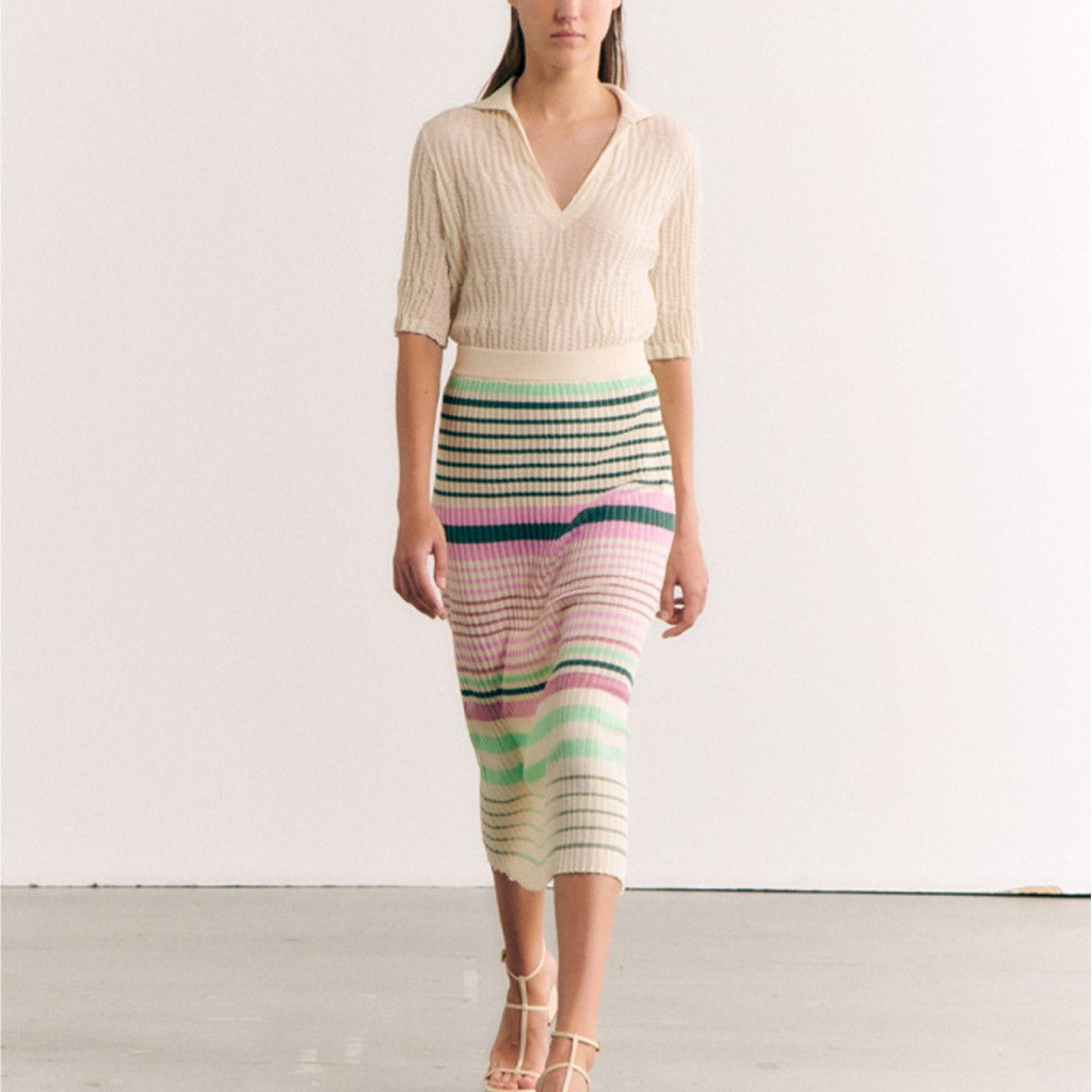 Sita Murt - Pleated Midi Skirt - Multicolour - Collector Store