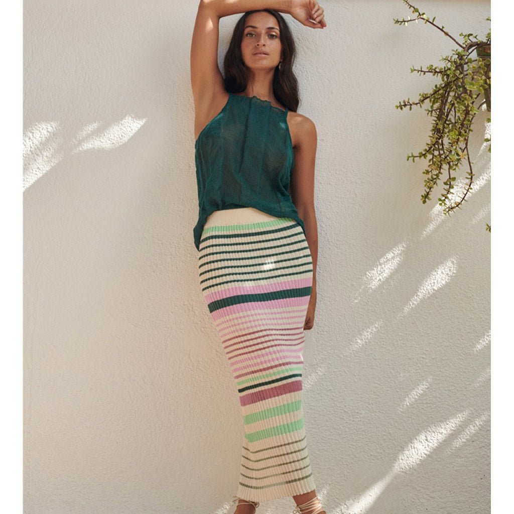 Sita Murt - Pleated Midi Skirt - Multicolour - Collector Store