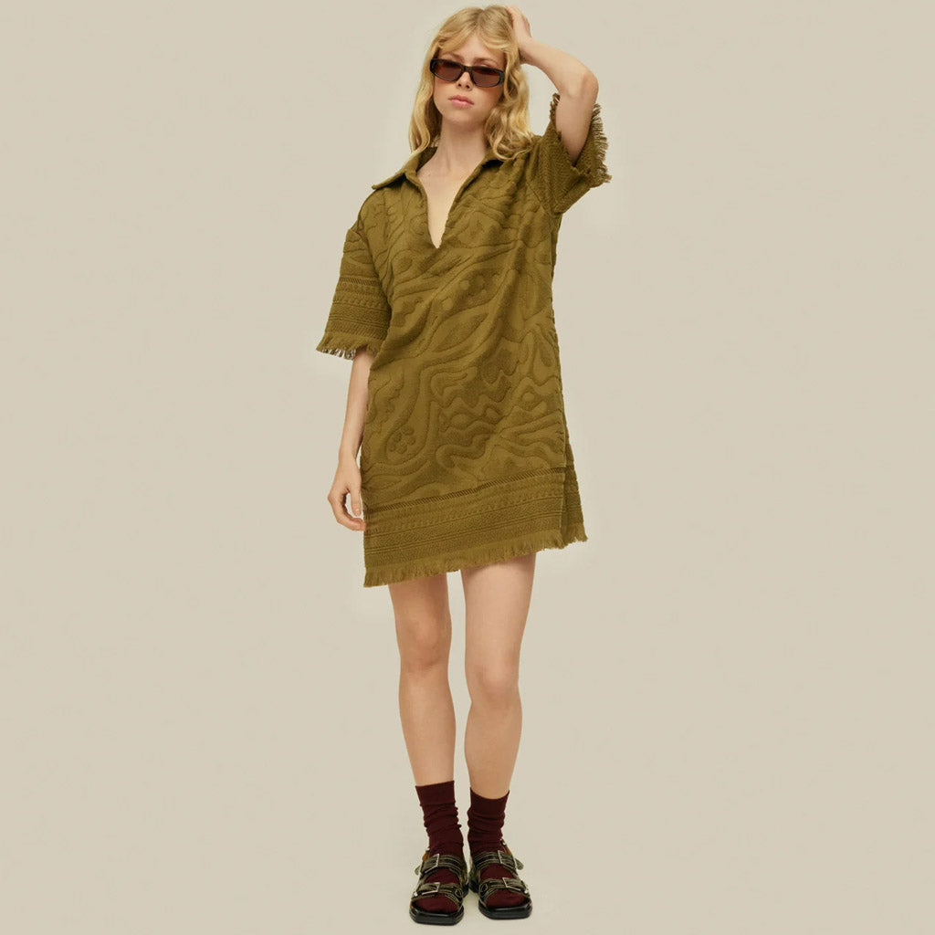 OAS OLIVE Aya Terry Dress - Collector Store