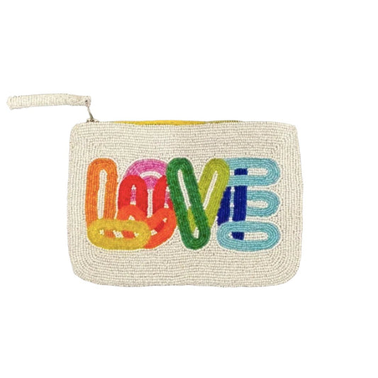 Jacksons Love beaded purse - White - Multi - Collector Store