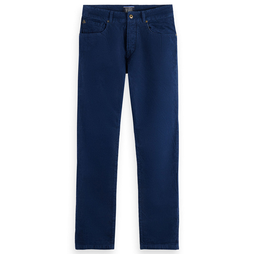 Scotch & Soda : Ralston regular slim-fit corduroy pants - Navy - Collector Store