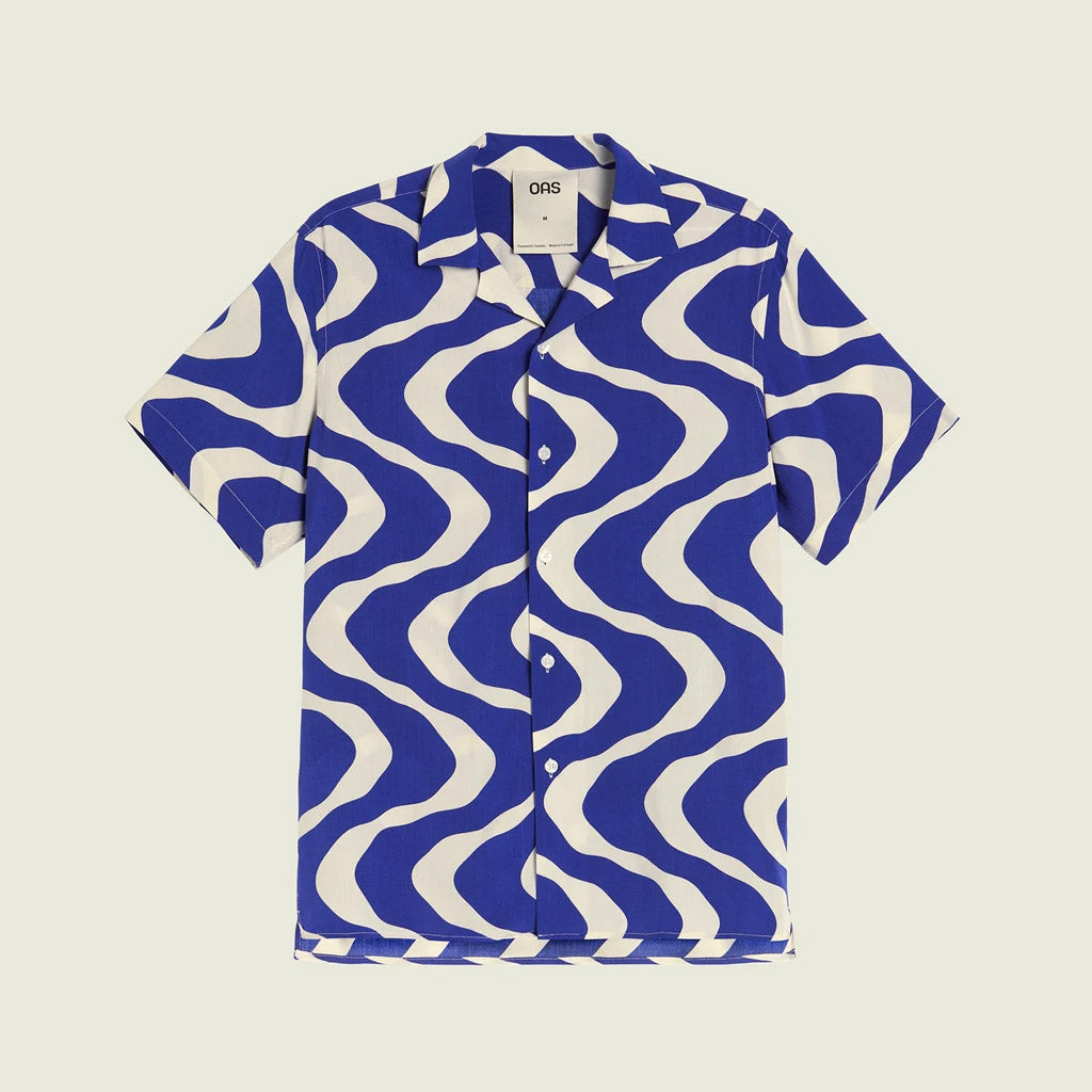 OAS Blue Rippling Viscose Shirt - Collector Store