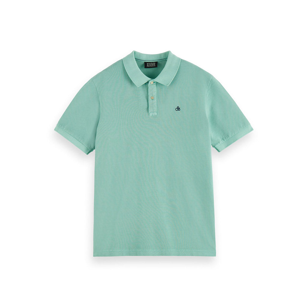 Scotch & Soda : Garment-dyed pique polo shirt Absinthe - Collector Store