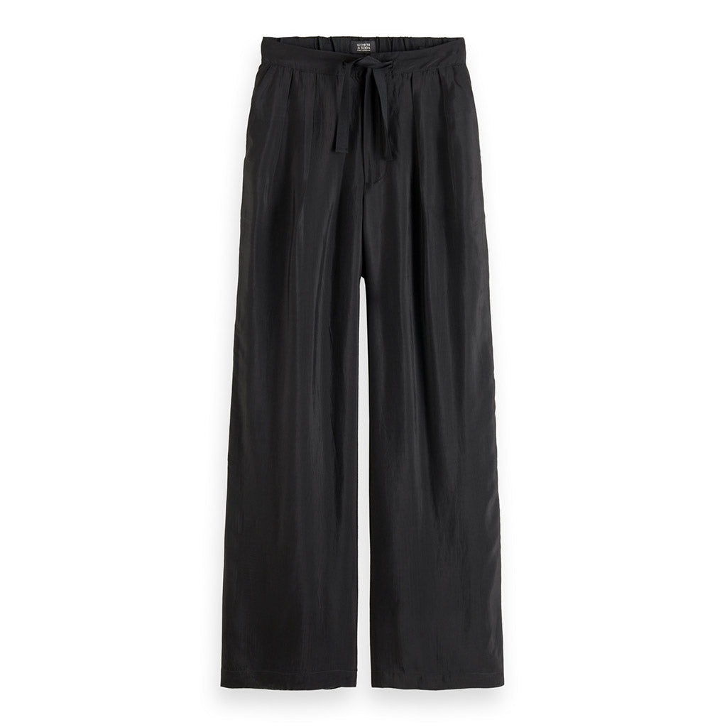 Scotch & Soda : Eleni high-rise wide-leg printed pants Galaxy Evening Black - Collector Store