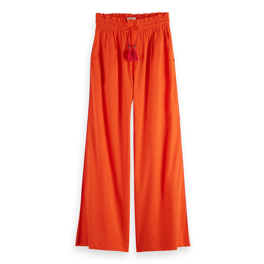 Scotch & Soda High-rise cotton voile pants Candy Red - Collector Store