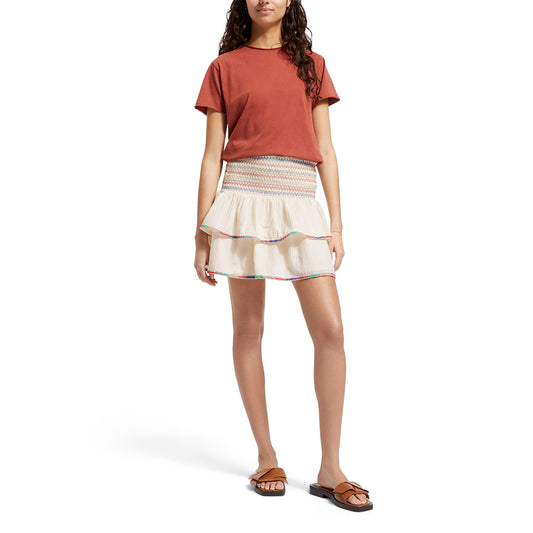 Scotch & Soda Embroidered mini skirt Soft Ice - Collector Store