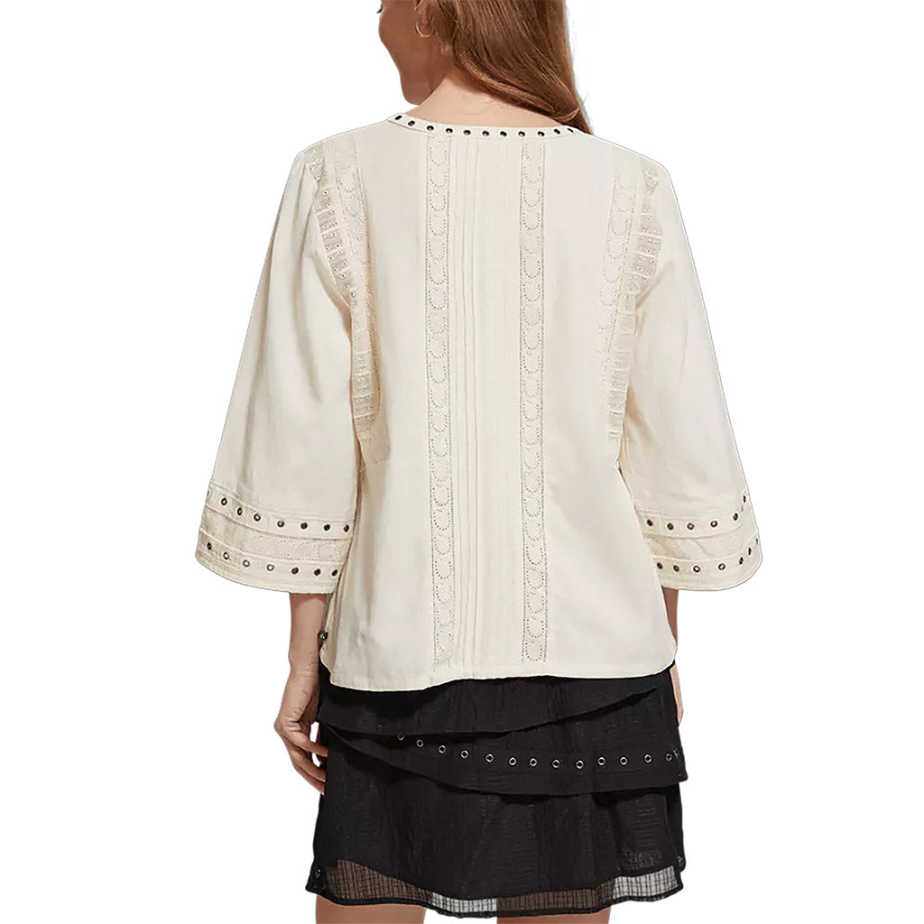 Scotch & Soda Top with eyelet details Soft Ice - Collector Store