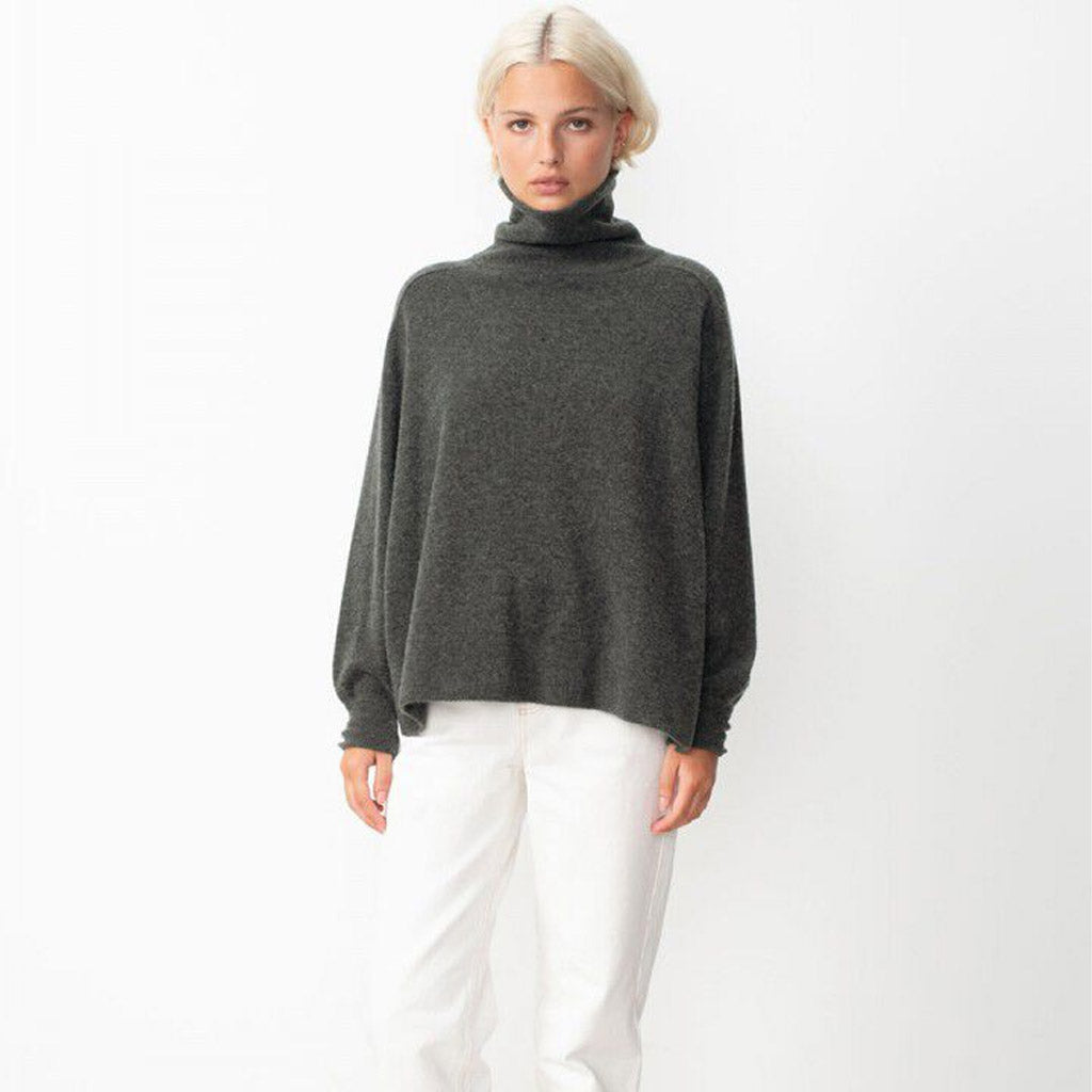 American Vintage - Raxow Turtleneck Knit - COAL MELANGE - Collector Store