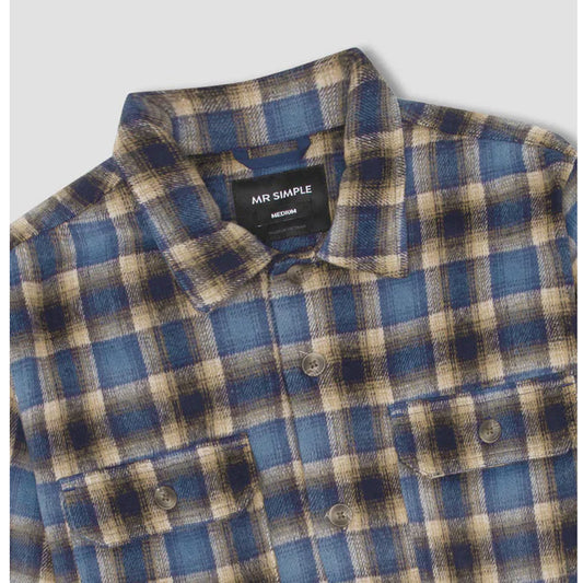 MR SIMPLE : NOMAD LS FLANNEL : Navy / Green Check - Collector Store
